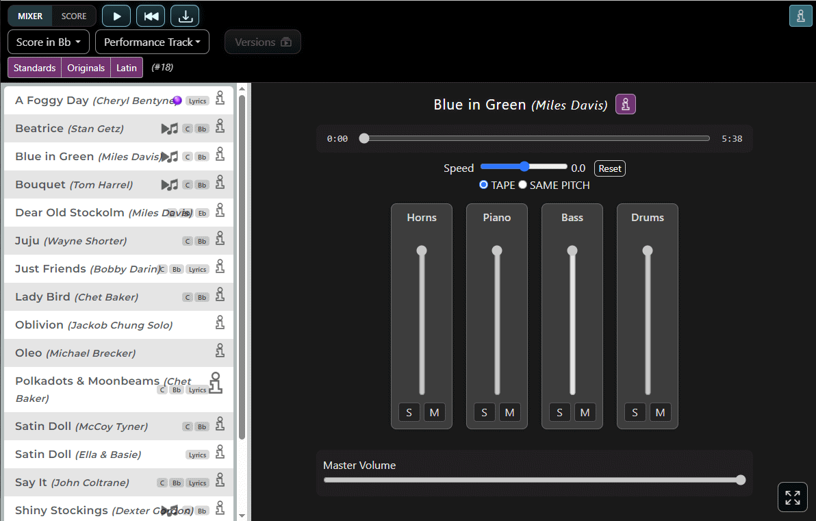 Mixer di una Performance Track